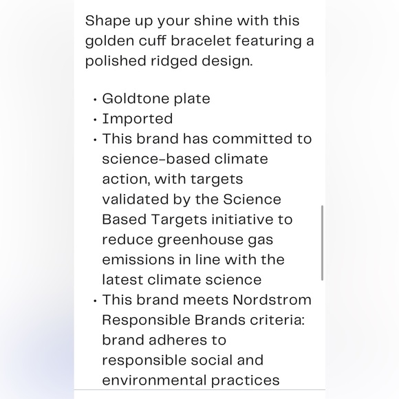 Open Edit Elegant Gold-Tone Ridged Cuff Bracelet - Picture 3 of 5